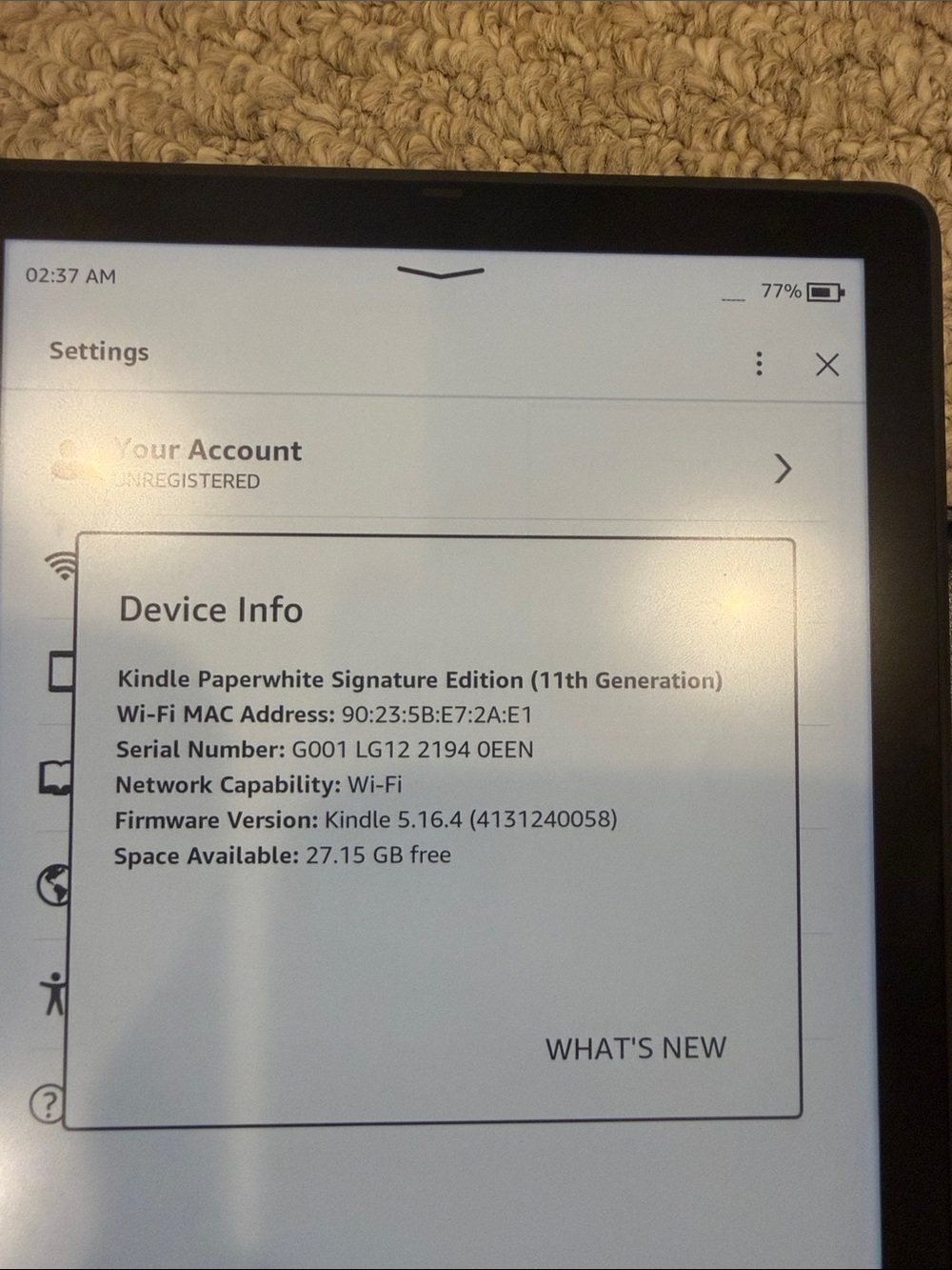 Amazon Kindle E-Reader with Floral Brown Case - Kindle - Picture 4 of 4